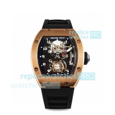 JB Factory Replica Richard Mille RM001 Tourbillon Watch Black Dial Sandblasted Steel